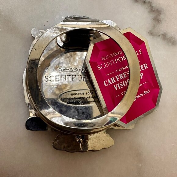 Bath & Body Works Scentportable Pink Owl Rhinestones Eyes Metal  Visor Clip - Picture 7 of 7